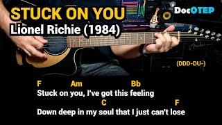 Stuck on You  Lionel Richie 1984 Easy Guitar Chords Tutorial with Lyrics [upl. by Htaek]