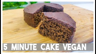 5 Minute VEGAN CHOCOLATE CAKE  NO Oven Easy Chocolate Cake Recipe [upl. by Thalia]