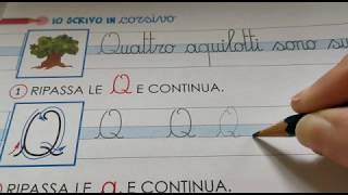 Impariamo a scrivere in corsivo la lettera Q in corsivo maiuscolo [upl. by Eimaj]