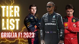 TIER LIST GRIGLIA FORMULA 1 2023 [upl. by Saimerej132]