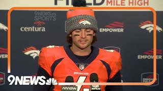 Jarrett Stidham reacts after first NFL win after replacing Russell Wilson in Denver [upl. by Hatfield]