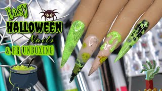 Nail Haul  PR Unboxing  Easy Halloween Nails  MelodySusie New Drill  SetsNailCo  Hard Gel Nails [upl. by Eneryt969]