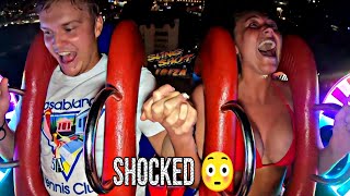 Slingshot ride reaction  Shocked to see [upl. by Feilak673]