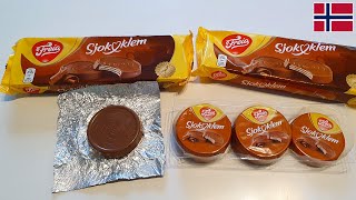 Freia Sjokoklem Wafer Biscuit Norwegian Chocolate Review 🇳🇴 [upl. by Harpole]