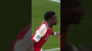 SAKA SCORES AGAINST BAYERN MUNICH IN THE CHAMPIONS LEAGUE ✊ [upl. by Nayr128]