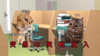 個別塾講師バイトの日常3（入社時編）【猫ミーム】 [upl. by Annid361]