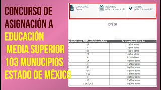 CONCURSODE ASIGNACIÓN A LA EDUCACIÓN MEDIA SUPERIOR DEL ESTADO DE MÉXICO 2021 [upl. by Etaner]