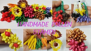 How to make Pollen DIY Flower stamen quick easy diy stamens 8 types of diy flower stamen [upl. by Edialeda]