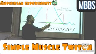 Simple Muscle Twitch Skeletal muscle Amphibian Experiments mbbs practical [upl. by Nnaerb]