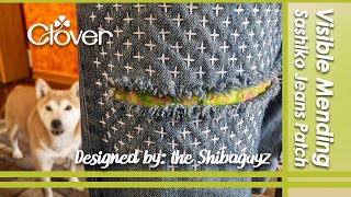 Visible Mending Sashiko Jeans Patch Tutorial [upl. by Nrublim]