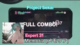 Project SekaiMemoria メモリア Expert 31Full Combo Handcam [upl. by Aicirtap]