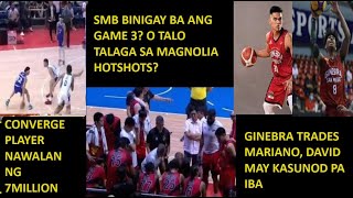 SMB BINIGAY GAME 3   GINEBRA TRADES ALJON MARIANO MAY SUSUNOD PA CONVERGE PLAYER NAWALAN NG 7M [upl. by Maible936]