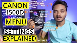 Canon 1500d menu settings explained  Canon camera settings for 1500d 1300d 3000d in Hindi [upl. by Nasar581]