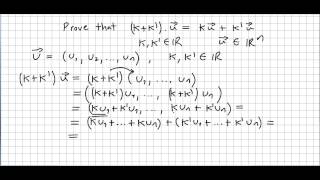 Linear Algebra 12 Proof for the distributivity of scalars and vectors [upl. by Gaither355]