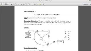 EXPT NO6 Implementation of Link state routing algorithm [upl. by Manus404]