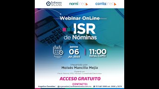 Webinar ISR de Nóminas  Julio 2023 [upl. by Mitman]