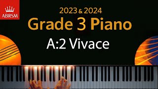 ABRSM 2023 amp 2024  Grade 3 Piano exam  A2 Vivace  Muzio Clementi [upl. by Ylrebmyk487]