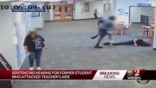 Flagler County student caught on video battering teachers aide sentenced [upl. by Anallese]