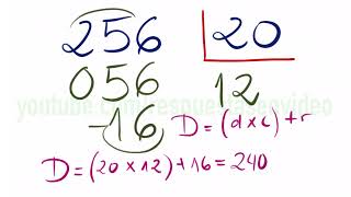 ASÍ SE HACEN las Divisiones de 2 cifras  Ejemplo 256 dividido entre 20 [upl. by Ardnos]