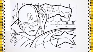 How to Draw Captain America  Marvel Avengers [upl. by Olimpia597]