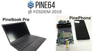 Pine64FOSDEM  Preview of PineBook ProPinePhonePineH64SNES Case [upl. by Enifesoj]