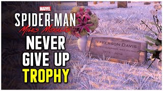 SpiderMan Miles Morales  Never Give Up Trophy Guide Jefferson Davis Grave Location [upl. by Thomasine989]