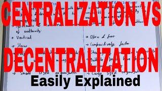 Centralization vs DecentralizationDifference between centralization and decentralization [upl. by Catherina]