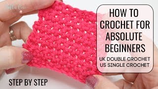 HOW TO CROCHET FOR ABSOLUTE BEGINNERS  UK DOUBLEUS SINGLE  EPISODE TWO  Bella Coco Crochet [upl. by Girish]