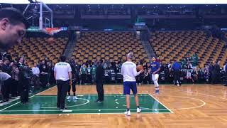 Stephen Curry Golden State Warriors warms up before game against Boston Celtics [upl. by Ahsel]