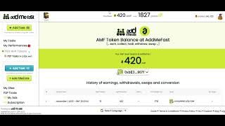 Addmefast review l convert points to AMF token l p2p task earn direct AMF [upl. by Gregoire]