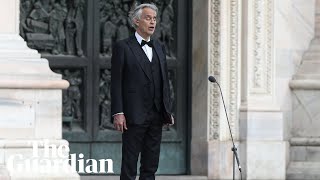 Music for Hope Italian tenor Andrea Bocelli performs in empty Milan cathedral [upl. by Guzel225]