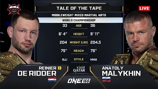 Full Fight Reinier de Ridder vs Анатолий Сергеевич Малухин Highlights HD  ONE166 Qatar [upl. by Debor]