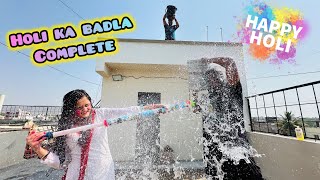 🤣Holi Prank On Papa Gone Right Le Liya Badla Grand Dhuliwandan Celebration wit Girls Bindass Kavya [upl. by Yelsnia]