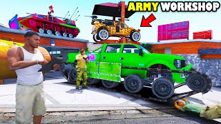 Franklin Upgrade His House To ARMY WORKSHOP In GTA 5  SHINCHAN and CHOP [upl. by Drareg571]