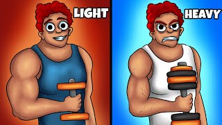 Light VS Heavy Weight For Muscle Building [upl. by Drobman]