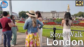 🇬🇧 LONDON 4k Walking Tour  A Royal walk  Changing of the Guard Royal Parks Thames and Whitehall [upl. by Kwon]