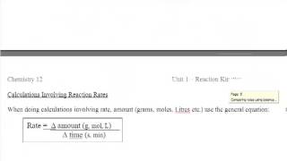 Reaction Rates  LT 13  Chemistry 12 Sec 11  Reaction Rates [upl. by Nirred]