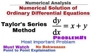 3 Taylors Series Method  Problem1  Numerical Solution of Ordinary Differential Equation [upl. by Gnaoh]