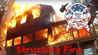 Firefighter helmet cam shows fully involved structure fire with rollover flashover [upl. by Nawrocki]