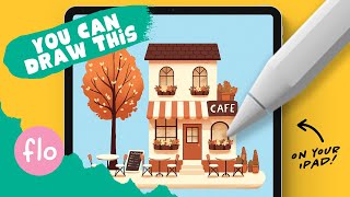 Anyone Can Draw This Cozy Cafe in PROCREATE [upl. by Nomaj]