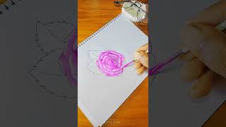 গোলাপ আকানো সহজ উপায় easy to draw rose art drawing shorts [upl. by Rtoip]