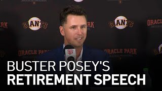 WATCH Buster Poseys Retirement Speech [upl. by Shig]