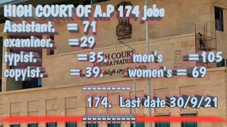 HIGH COURT OF AP JOB NOTIFICATION 174 jobs [upl. by Atinrehs746]