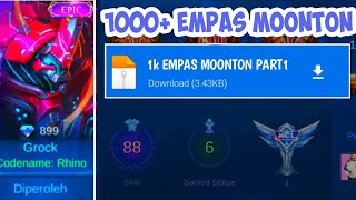 1k EMPAS MOONTON GRATIS  AKUN MOBILE LEGENDS GRATIS [upl. by Sidhu]