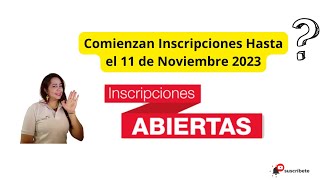 🔴Inscripciones Habilitadas Hasta el 11 De Noviembre Aplica para Todas las Familias [upl. by Herrick]