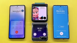 Incoming Call  Alarm Clock Samsung A73 vs Z Flip5 vs BlackView vs Motorola 40ultra [upl. by Mattheus]