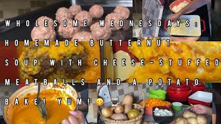 Wholesome Wednesdays  Homemade Butternut Soup with Meatballs and a Potato Bake  SAfrican Youtuber [upl. by Richers]