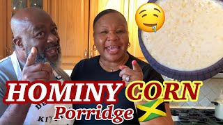 How to make Jamaican Hominy Corn Porridge With a SURPRISE GUEST [upl. by Jodee570]