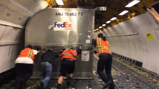 Funny FedEx Cargo Airplane Loading Fail  Trip Fall and Drag [upl. by Kroo648]