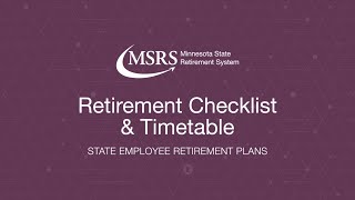 MSRS  Retirement Checklist amp Timetable [upl. by Kernan]